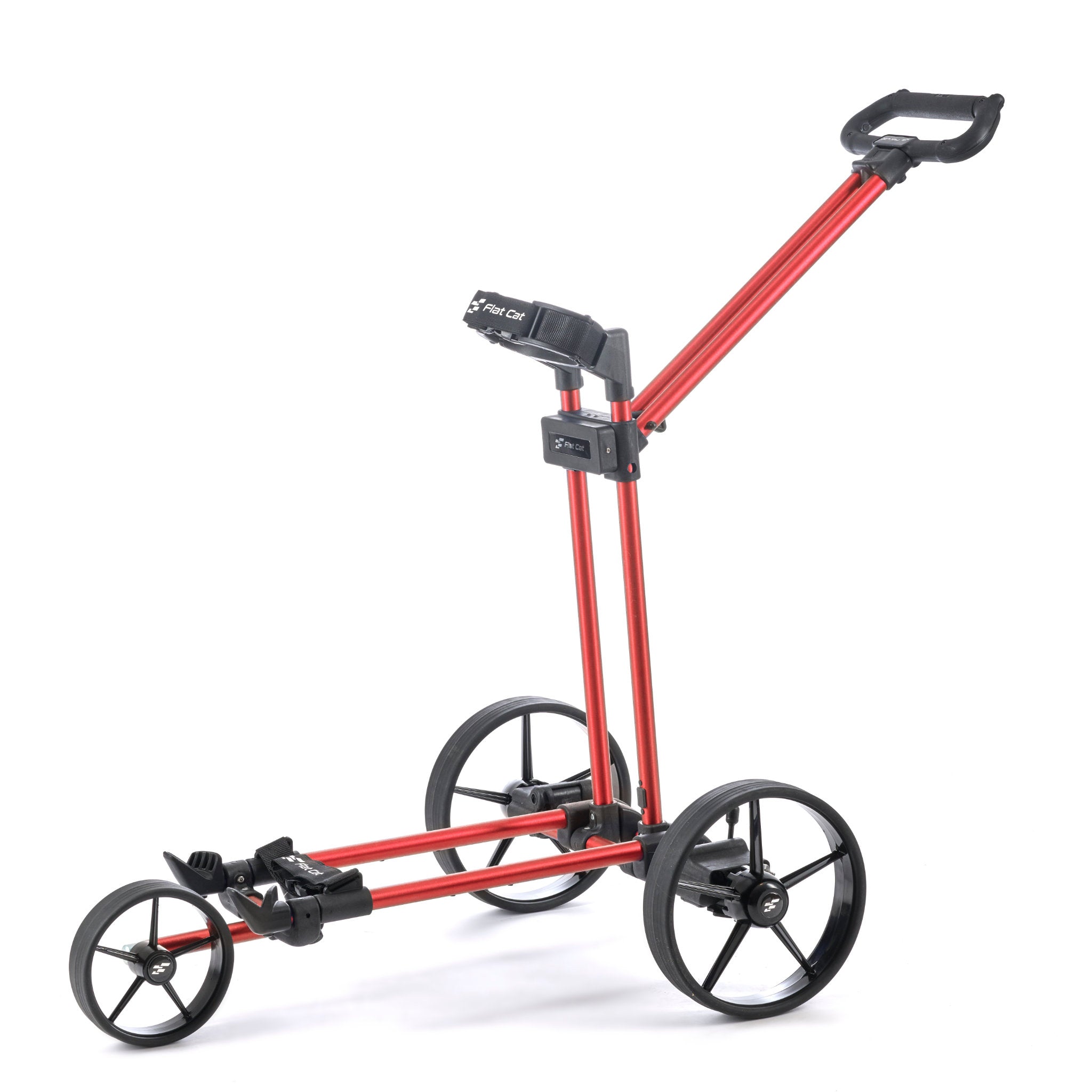 Flat Cat Push Golft Trolley Handwagen rot