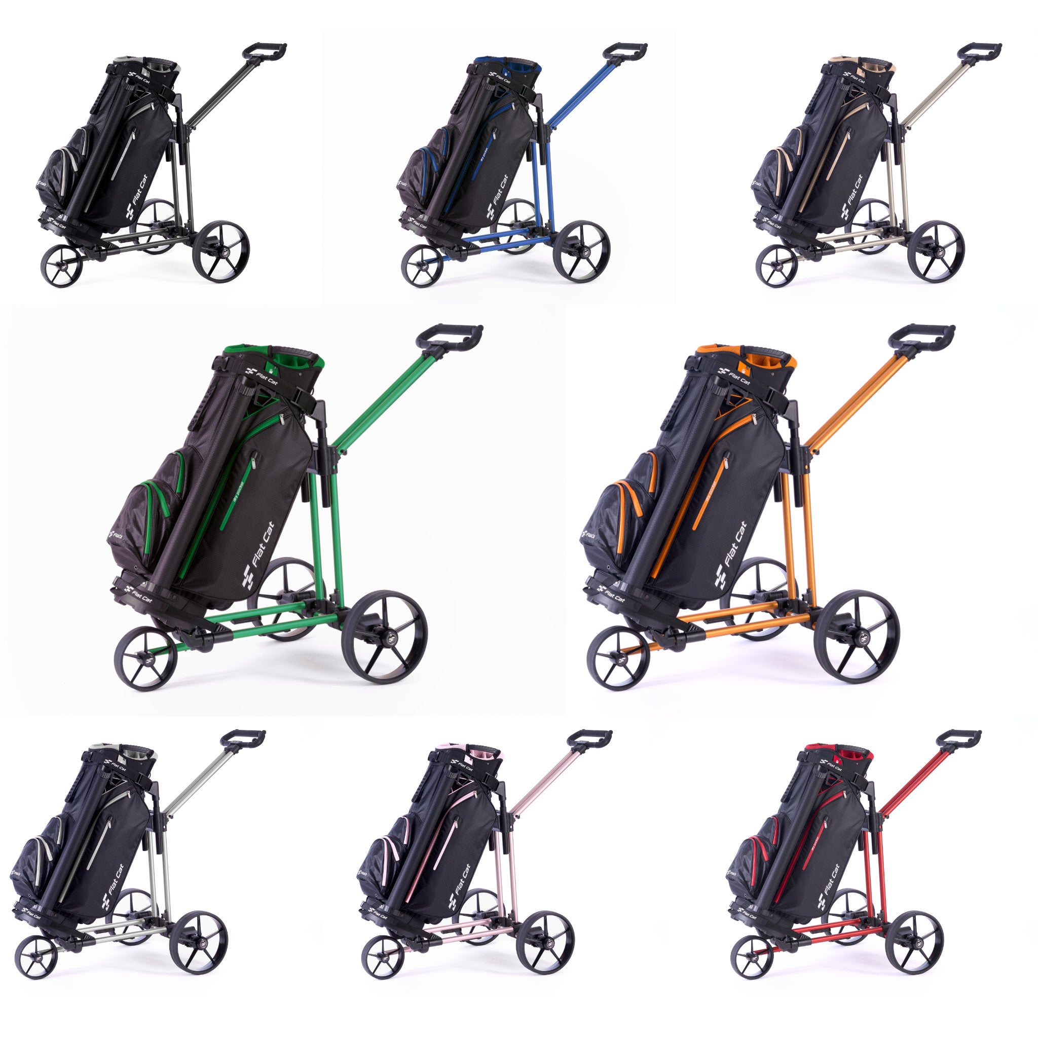 Flat Cat Bennington Cart Bag Alle Farben mit Golf Trolleys